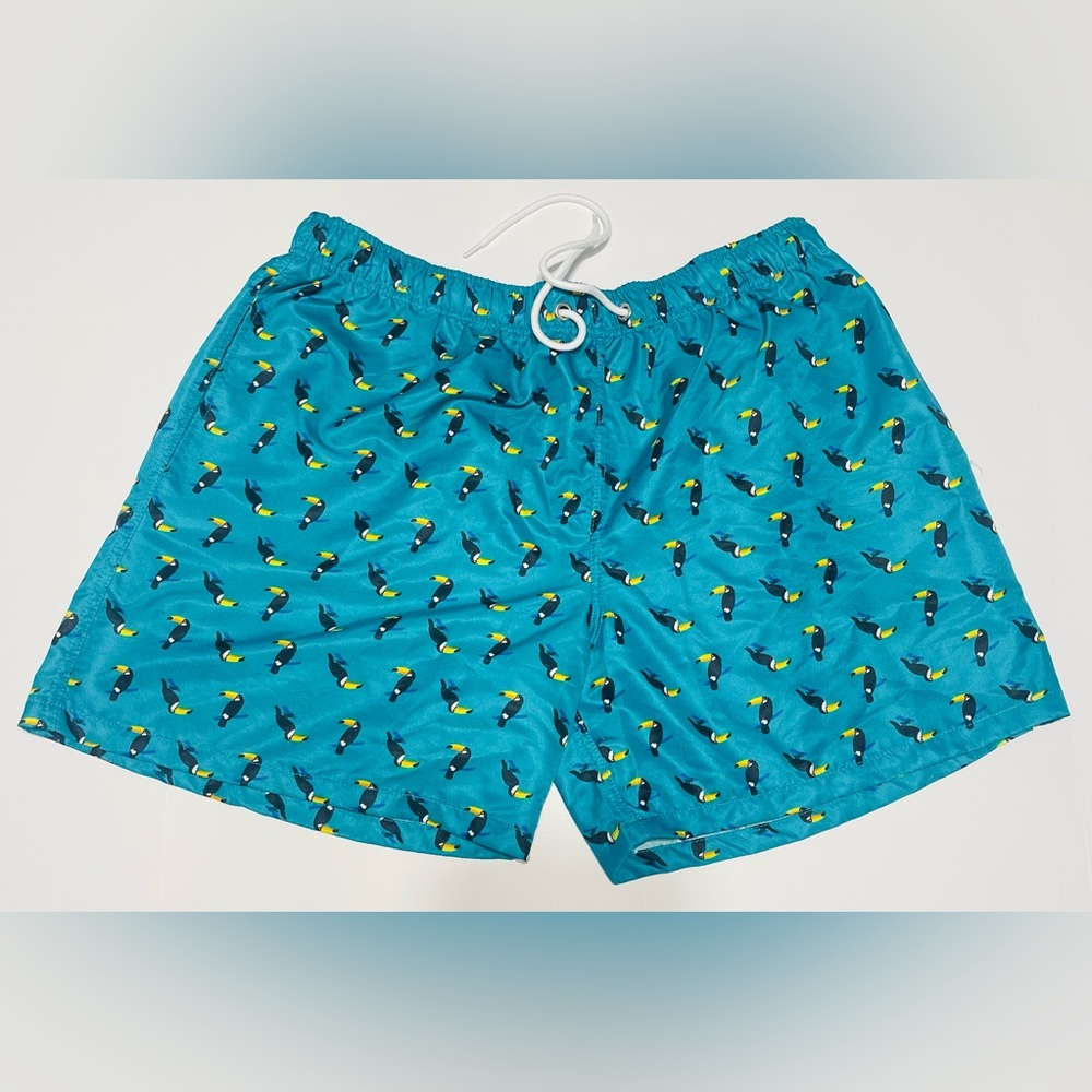 Green Toucan Themed Swimming Trunks